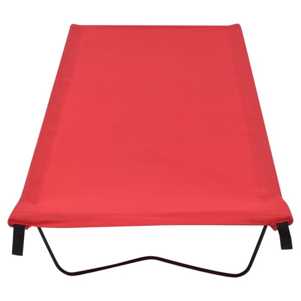 Camas de camping 2 uds tela Oxford y acero rojo 180x60x19 cm