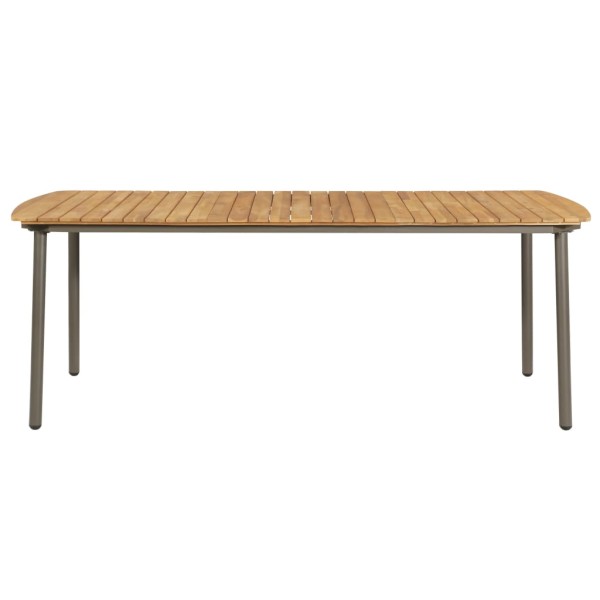 Mesa de jardín madera maciza de acacia y acero 200x100x72 cm