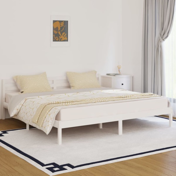 Estructura de cama madera maciza de pino blanco 200x200 cm