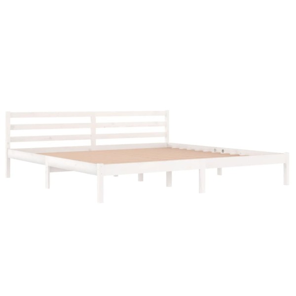 Estructura de cama madera maciza de pino blanco 200x200 cm