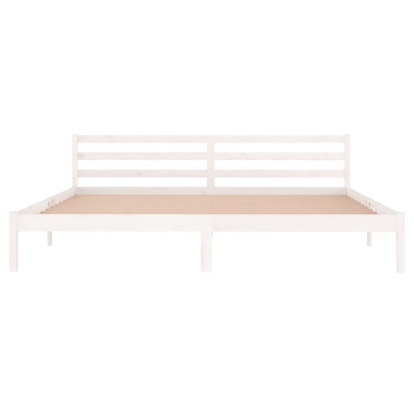 Estructura de cama madera maciza de pino blanco 200x200 cm