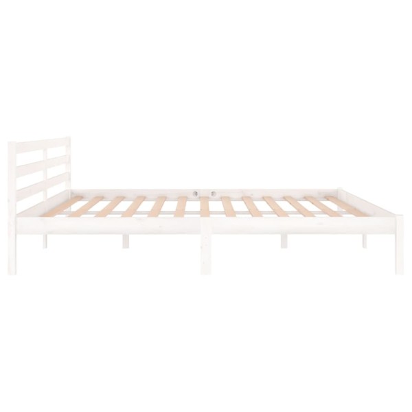 Estructura de cama madera maciza de pino blanco 200x200 cm