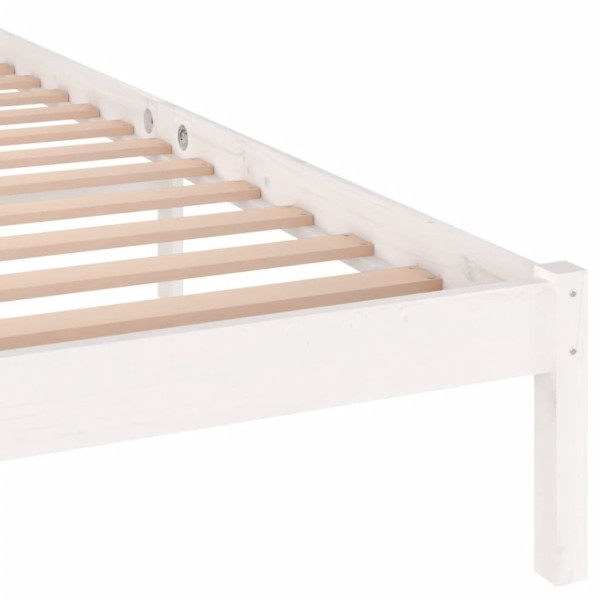 Estructura de cama madera maciza de pino blanco 200x200 cm