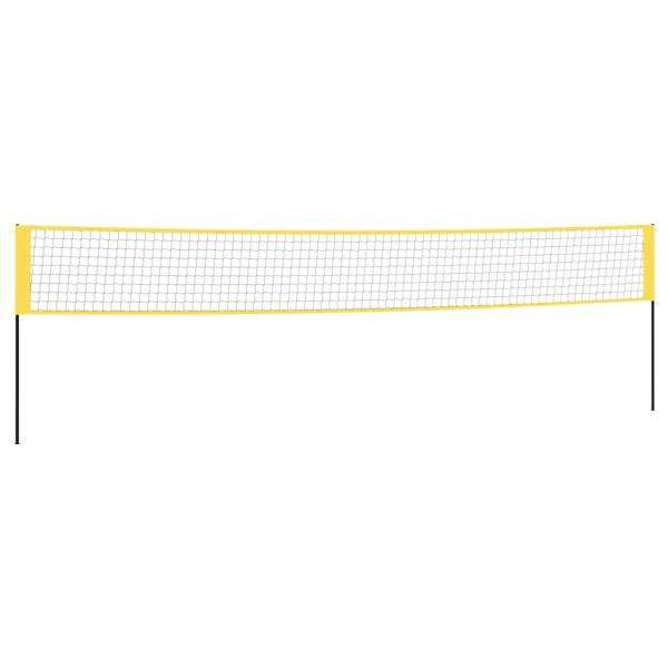 Red de bádminton tela PE amarillo y negro 600x155 cm