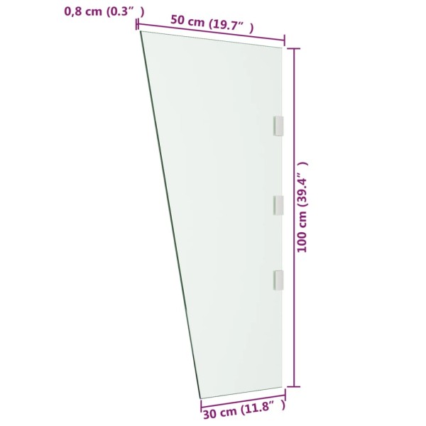 Panel lateral para dosel de puerta vidrio templado 50x100 cm