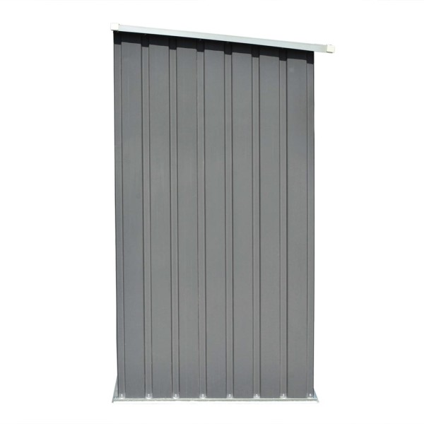 Casetilla para leña acero galvanizado gris 163x83x154 cm