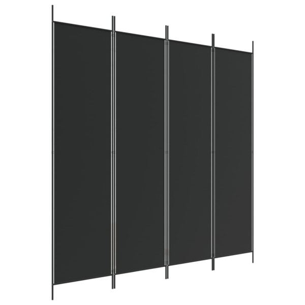 Biombo divisor de 4 paneles de tela negro 200x200 cm