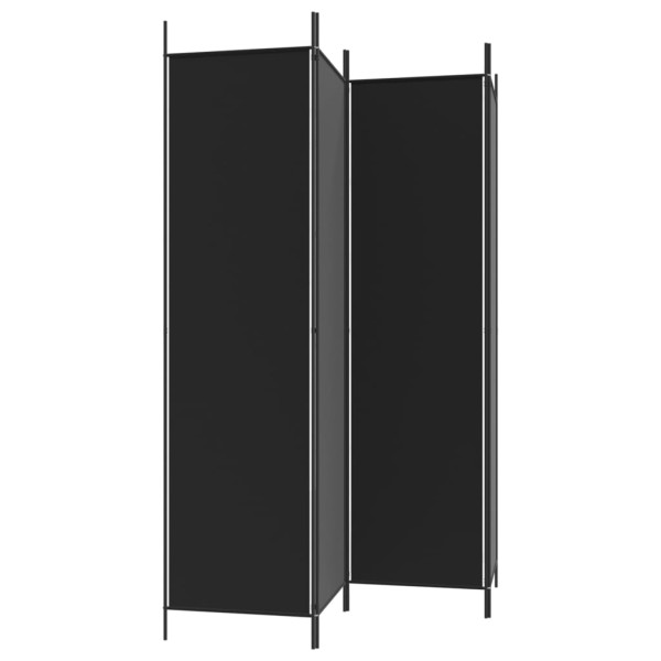 Biombo divisor de 4 paneles de tela negro 200x200 cm