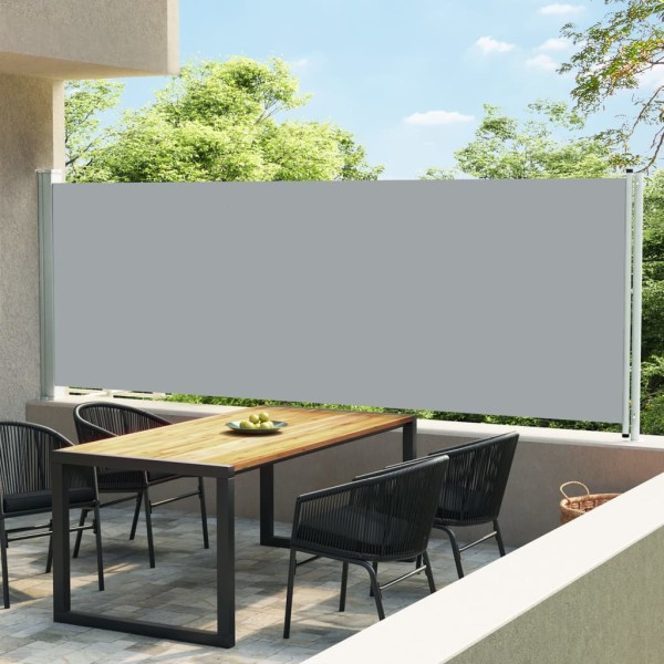 Toldo lateral retráctil para patio gris 600x160 cm