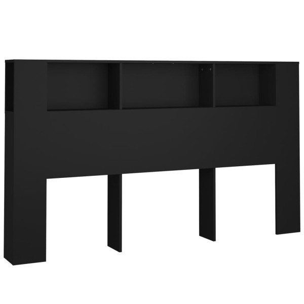 Mueble cabecero negro 180x18,5x104,5 cm