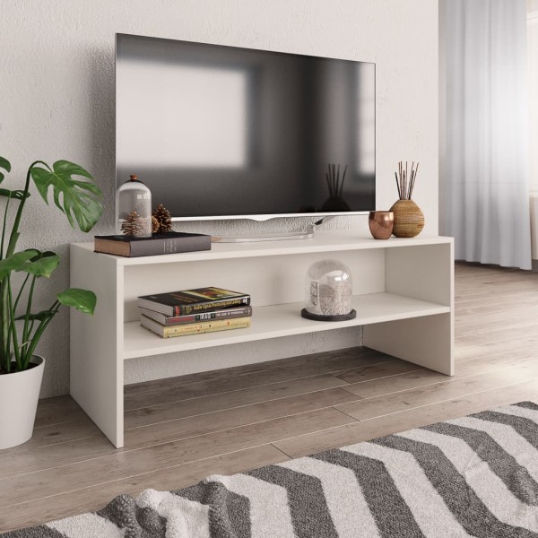 Mueble para TV madera contrachapada blanco 100x40x40 cm