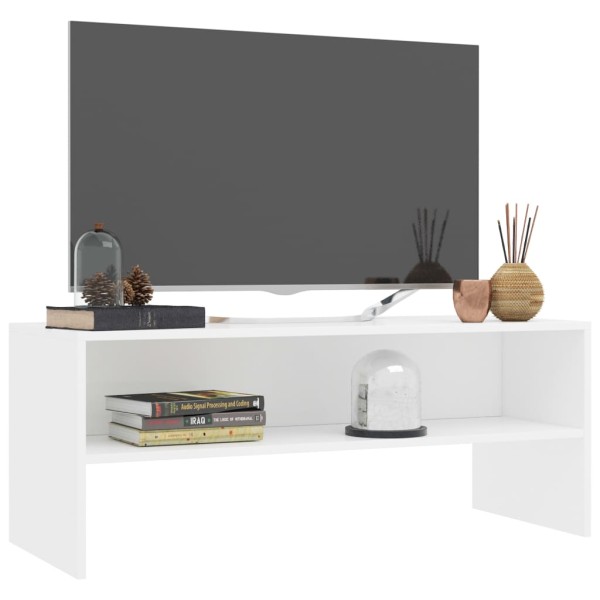 Mueble para TV madera contrachapada blanco 100x40x40 cm