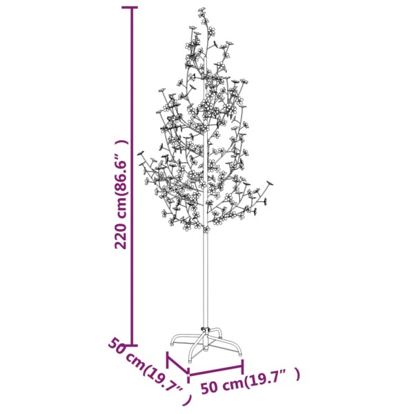 Árbol LED con flor de cerezo 220 LED blanco cálido 220 cm