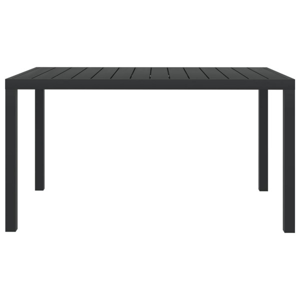 Mesa de jardín de aluminio y WPC negra 150x90x74 cm