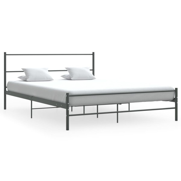 Estructura de cama de metal gris 140x200 cm