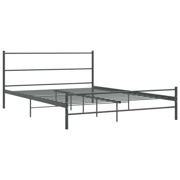 Estructura de cama de metal gris 140x200 cm