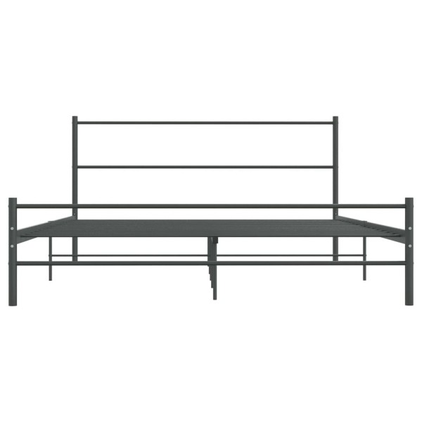 Estructura de cama de metal gris 140x200 cm