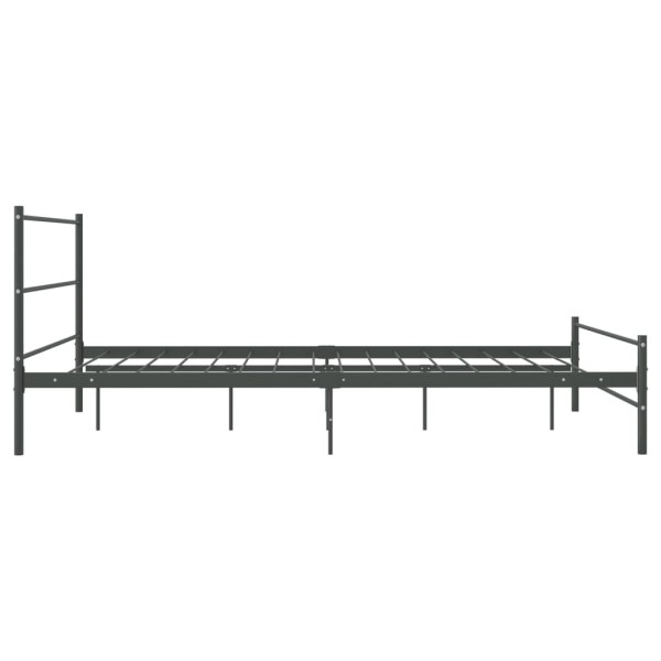 Estructura de cama de metal gris 140x200 cm