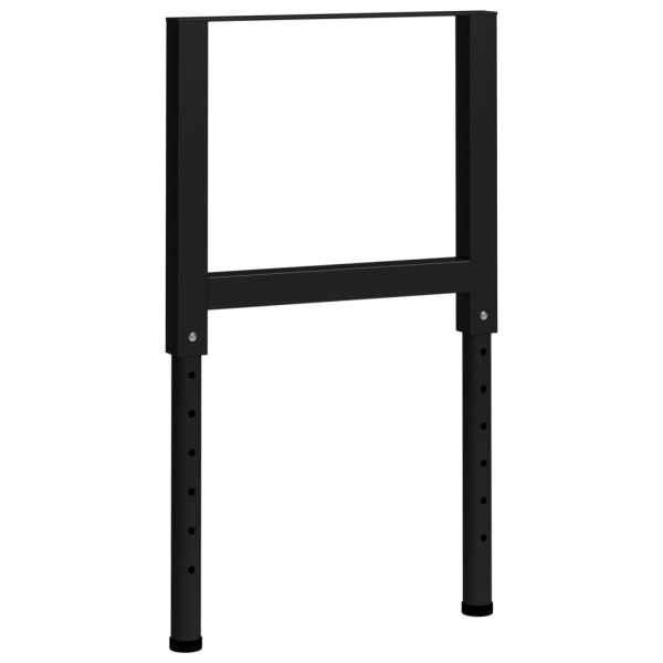 Estructura de banco de trabajo 2 uds metal 55x(69-95,5)cm negro