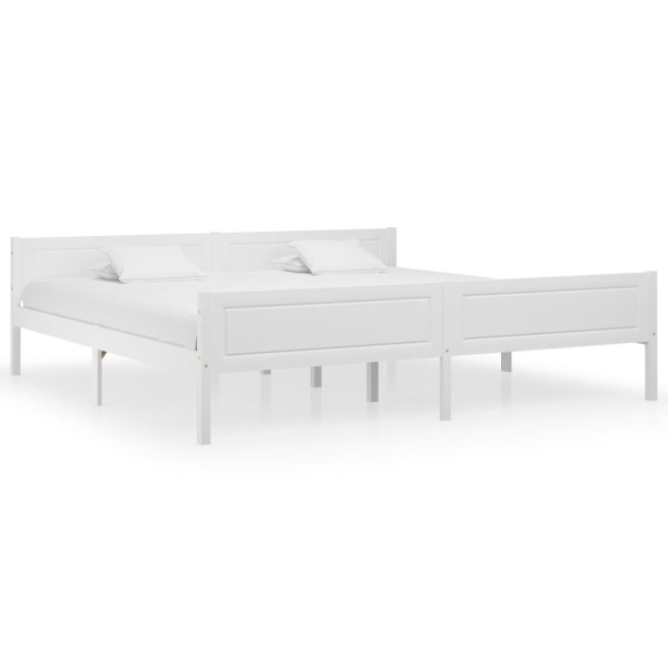 Estructura de cama de madera maciza de pino blanco 200x200 cm