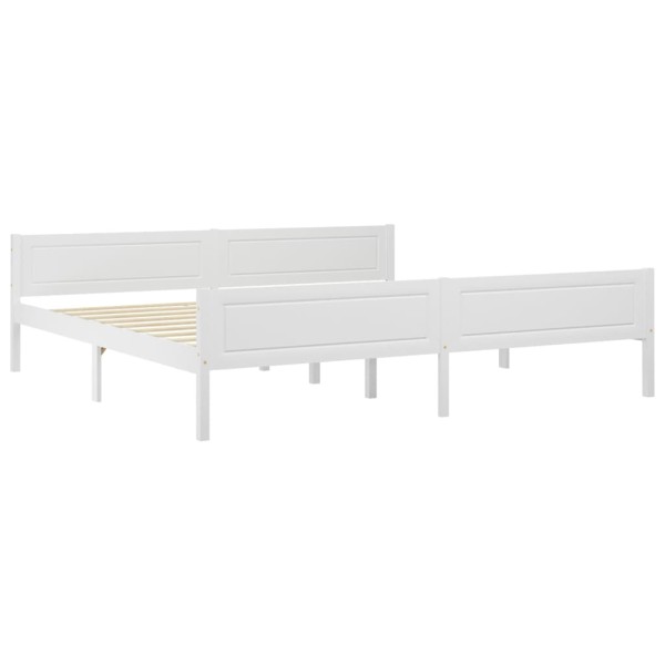 Estructura de cama de madera maciza de pino blanco 200x200 cm