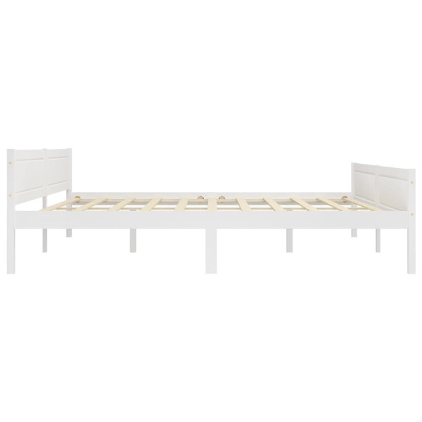 Estructura de cama de madera maciza de pino blanco 200x200 cm