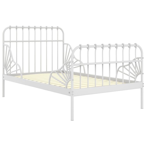 Estructura de cama extensible metal blanca 80x130/200 cm