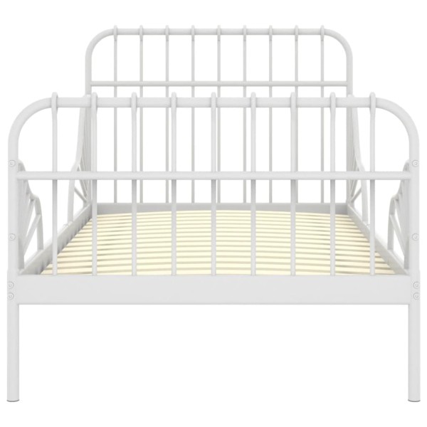 Estructura de cama extensible metal blanca 80x130/200 cm