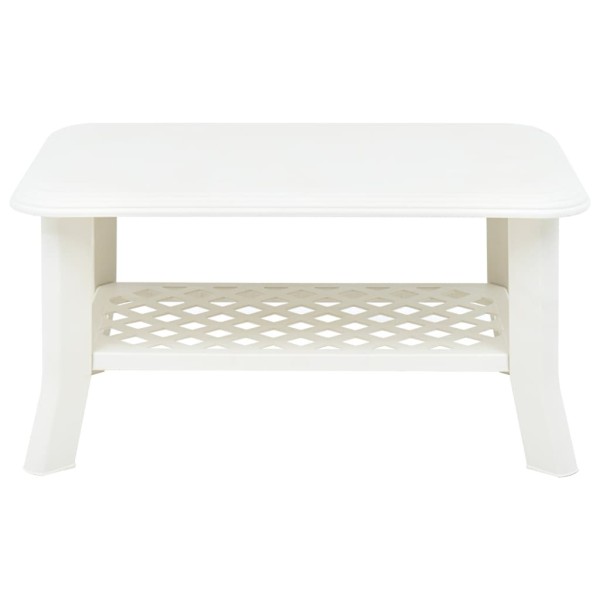 Mesa de centro de plástico blanco 90x60x46 cm