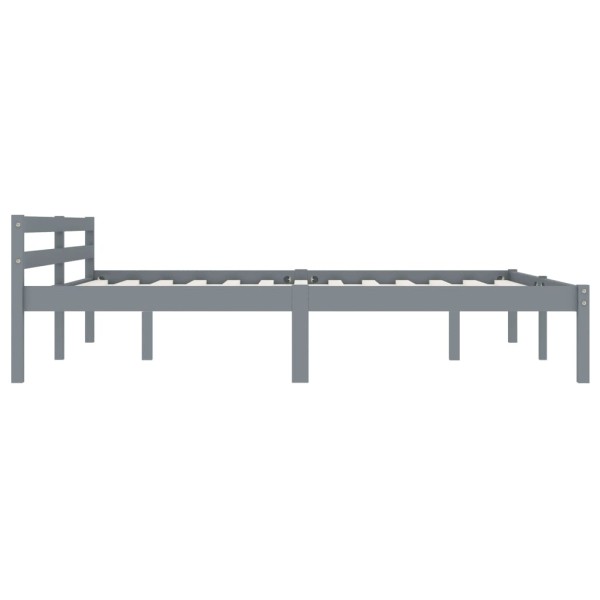 Estructura de cama de madera maciza de pino gris 160x200 cm