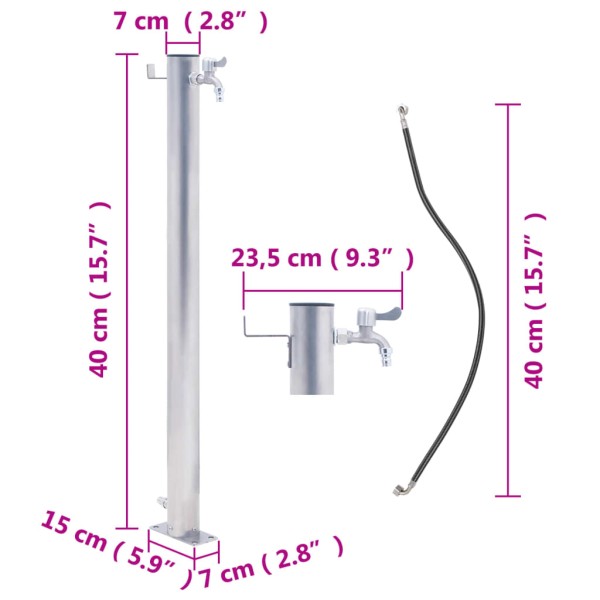 Fuente de agua para jardín acero inoxidable redonda 40 cm