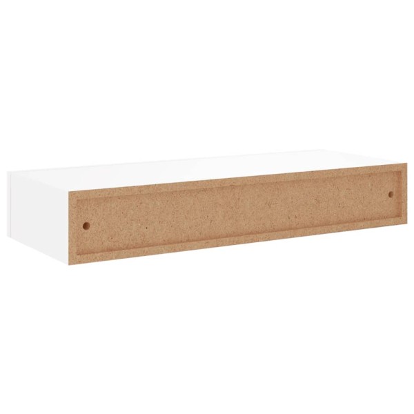 Estante con cajón de pared MDF blanco 60x23,5x10 cm