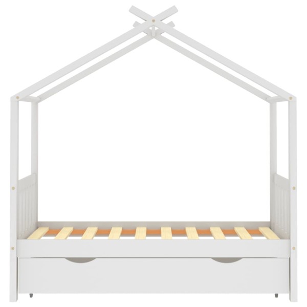 Estructura cama niños con cajón madera pino blanco 80x160 cm