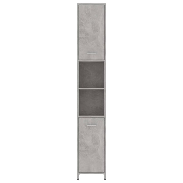 Armario baño madera contrachapada gris hormigón 30x30x183,5 cm