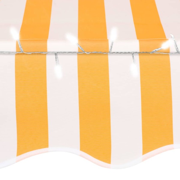 Toldo manual retráctil con LED blanco y naranja 300 cm