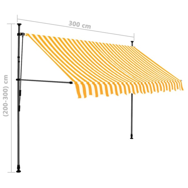 Toldo manual retráctil con LED blanco y naranja 300 cm