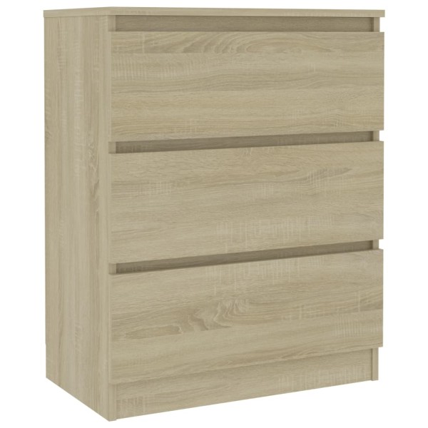 Aparador de madera contrachapada color roble Sonoma 60x35x76 cm