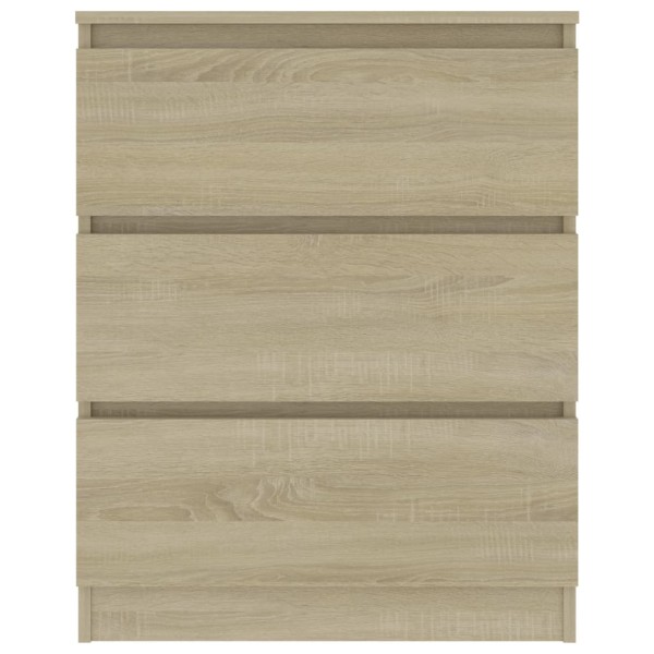 Aparador de madera contrachapada color roble Sonoma 60x35x76 cm