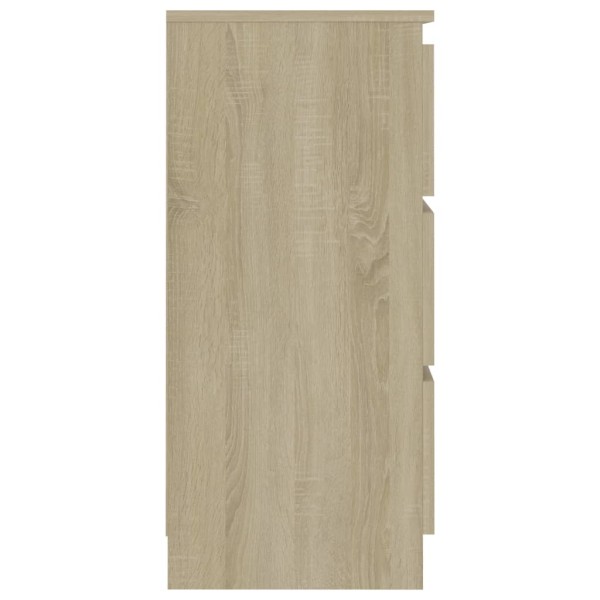 Aparador de madera contrachapada color roble Sonoma 60x35x76 cm