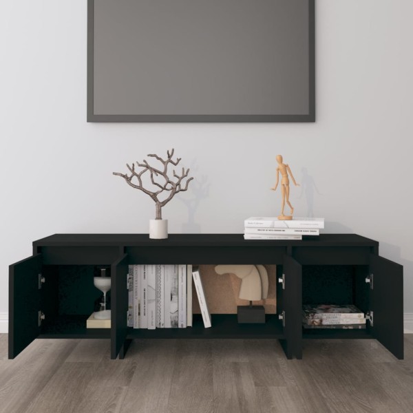 Mueble para TV madera contrachapada negro 120x30x40,5 cm