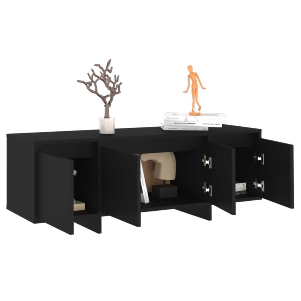 Mueble para TV madera contrachapada negro 120x30x40,5 cm