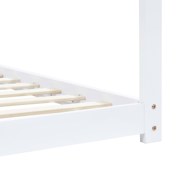 Estructura de cama infantil madera maciza pino blanco 90x200 cm