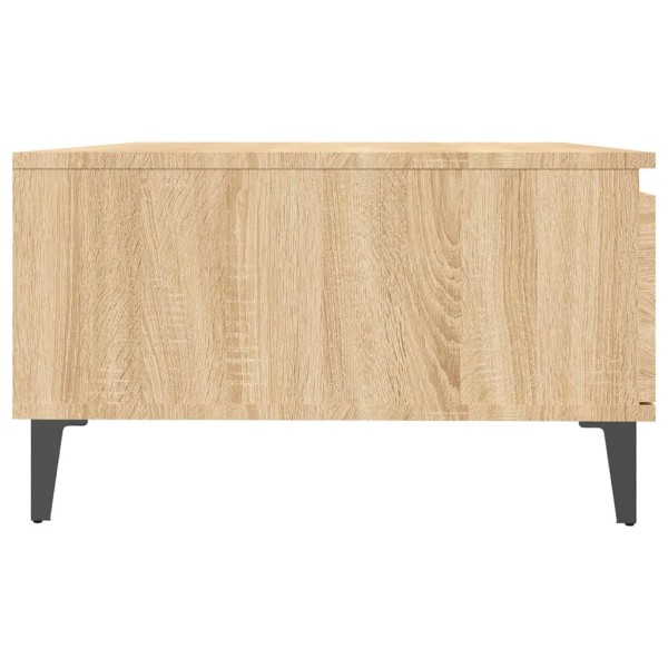 Mesa de centro madera contrachapada color roble 90x60x35 cm