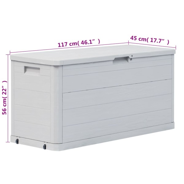 Caja de almacenamiento de jardín 280 L gris claro